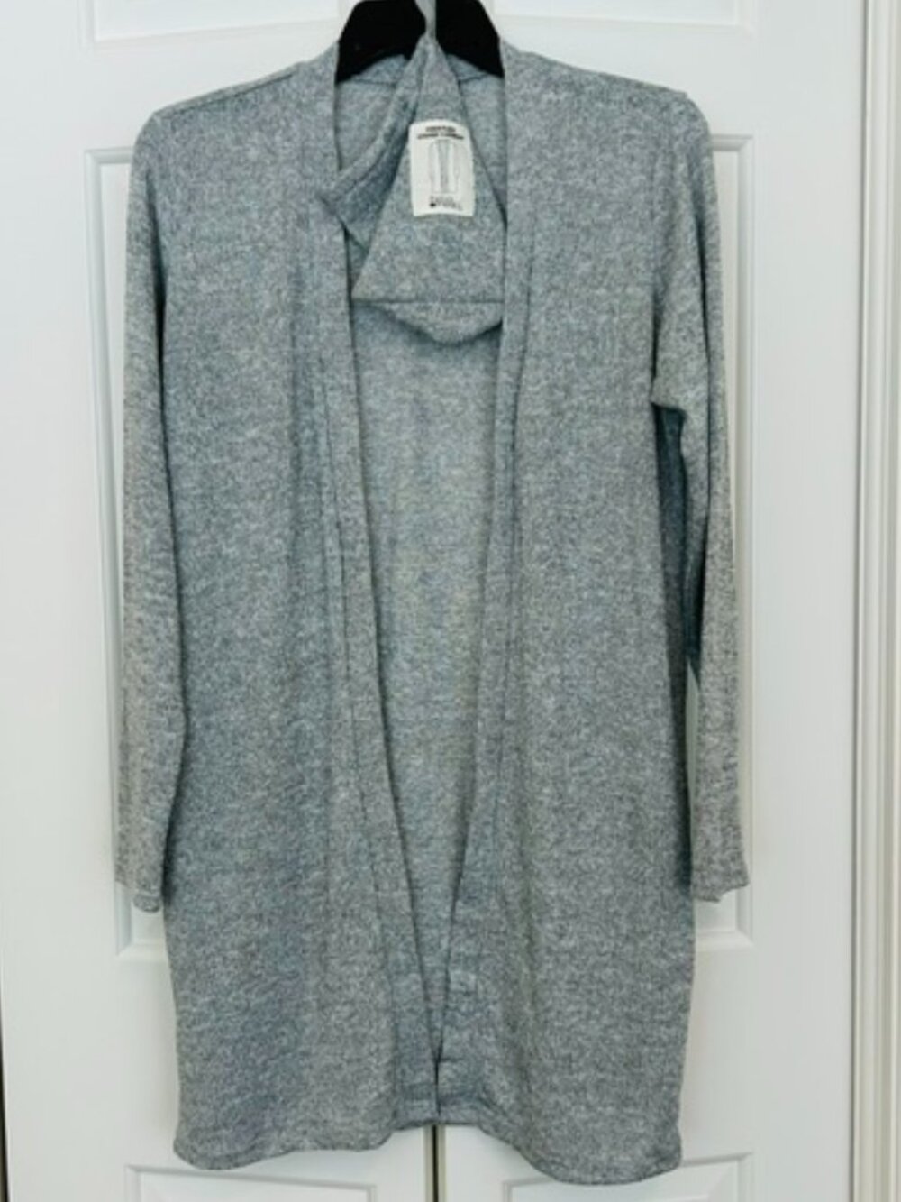 Hello Mello Grey Weightless Lounge Open Front Long Cardigan Size Small EUC